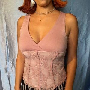 Guess Pink Lace Top